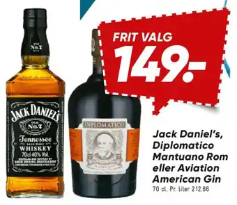 Bilka Jack Daniel's Diplomatico Mantuano Rom eller Aviation American Gin tilbud