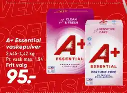 Bilka A+ Essential vaskepulver tilbud