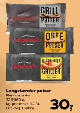 Kvickly Langelænder pølser tilbud