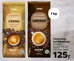 Kvickly Coop hele kaffebønner tilbud
