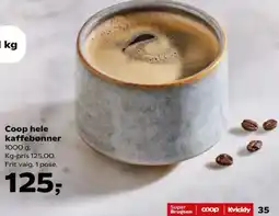 Kvickly Coop hele kaffebønner tilbud