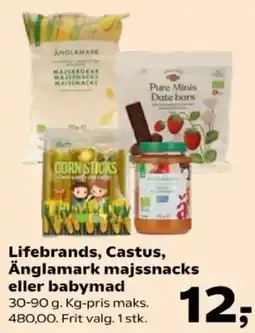Kvickly Lifebrands Castus Änglamark majssnacks eller babymad tilbud