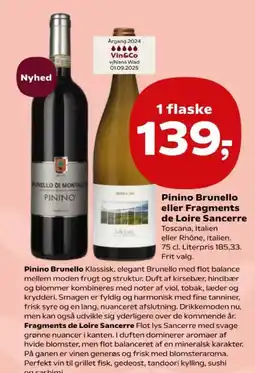 Kvickly Pinino Brunello eller Fragments de Loire Sancerre tilbud