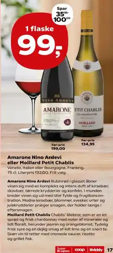 Kvickly Amarone Nino Ardevi eller Moillard Petit Chablis tilbud