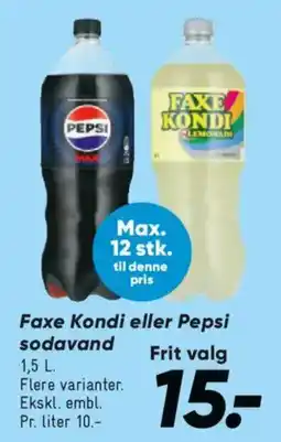 Bilka Faxe Kondi eller Pepsi sodavand tilbud