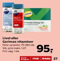 Kvickly Livol eller Gerimax vitaminer tilbud