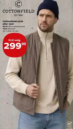 Kvickly Cottonfield strik eller vest tilbud