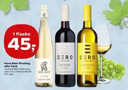 Kvickly Hans Baer Riesling eller Cero tilbud