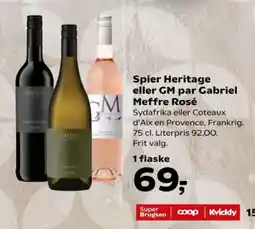 Kvickly Spier Heritage eller GM par Gabriel Meffre Rosé tilbud