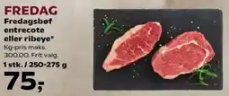 Kvickly Fredag Fredagsbøf entrecote eller ribeye tilbud