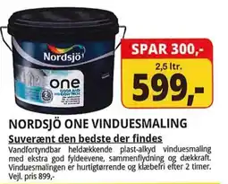 Farveland Nordsjö One vinduesmaling tilbud