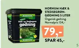 Plantorama HORNUM HÆK & STEDSEGRØNGØDNING 5 LITER tilbud