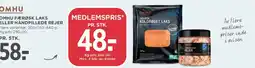 MENY OMHU færøsk laks eller håndpillede rejer tilbud