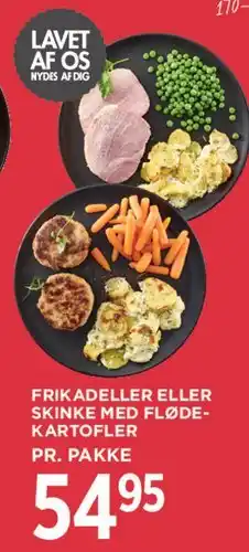 MENY Frikadeller eller skinke med flødekartofler tilbud