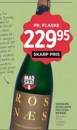 MENY Røsnæs Muscaris Mousserende vin tilbud