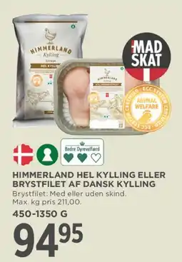 MENY Himmerland hel kylling eller brystfilet af dansk kylling tilbud