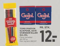 MENY Toms Pingvin / Gøe stænger / Ga-Jol tilbud