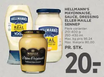 MENY Hellmann's mayonnaise / Maille sennep tilbud