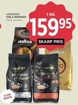 MENY Lavazza hele bønner / kaffe tilbud