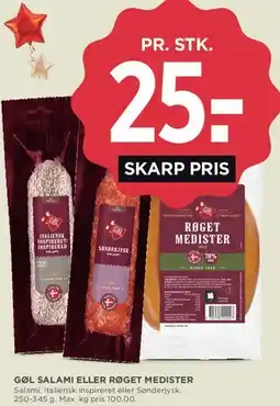 MENY Gøl Salami / Røget Medister tilbud