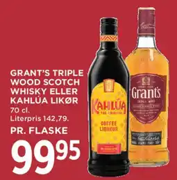MENY Grant's Triple Wood Scotch Whisky / Kahlúa Likør tilbud