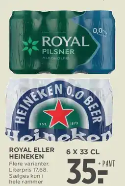 MENY Royal eller Heineken 6-pack tilbud