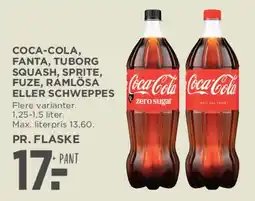 MENY COCA-COLA, FANTA, TUBORG SQUASH, SPRITE, FUZÉ, RAMLÖSA ELLER SCHWEPPES tilbud