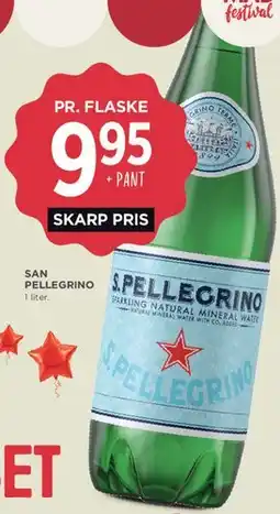 MENY San Pellegrino 1 liter tilbud