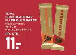 MENY Toms chokoladebar / Guld Barre tilbud