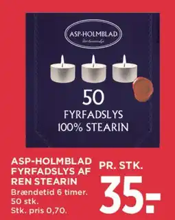MENY Asp-Holmblad fyrfadslys 100% stearin tilbud