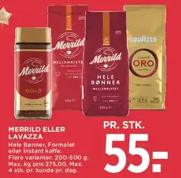 MENY Merrild eller Lavazza kaffe tilbud
