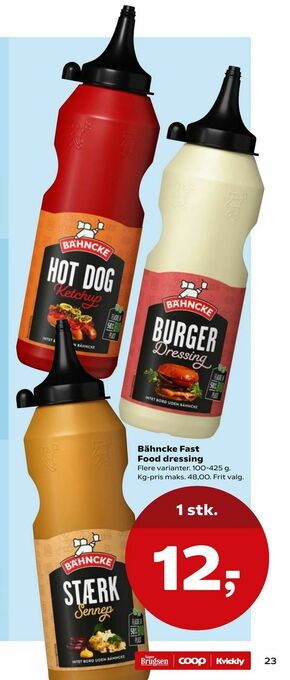 Kvickly Bähncke Fast Food dressing tilbud
