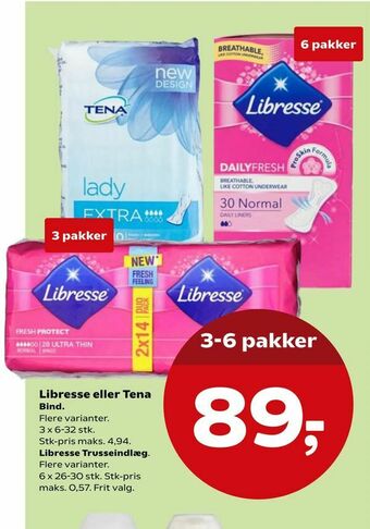 Kvickly Libresse eller Tena tilbud