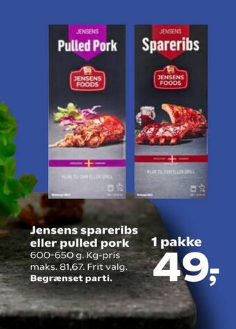 Kvickly Jensens spareribs eller pulled pork tilbud