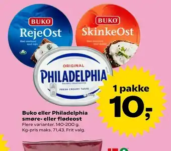 Kvickly Buko eller Philadelphia smøre- eller flødeost tilbud