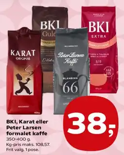 Kvickly BKI, Karat eller Peter Larsen formalet kaffe tilbud