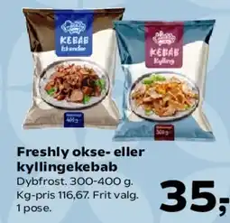 Kvickly Freshly okse- eller kyllingekebab tilbud
