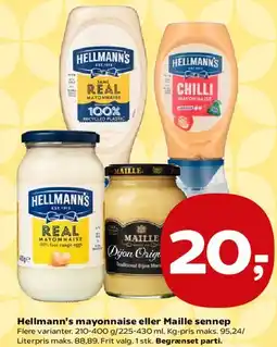 Kvickly Hellmann's mayonnaise eller Maille sennep tilbud