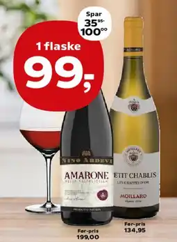 Kvickly Amarone Nino Ardevi eller Moillard Petit Chablis tilbud