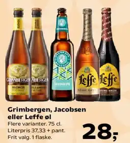 Kvickly Grimbergen, Jacobsen eller Leffe øl tilbud