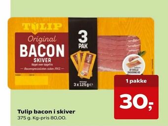 Kvickly Tulip bacon i skiver tilbud