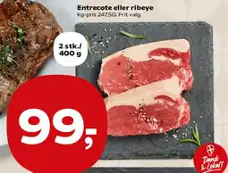 Kvickly Entrecote eller ribeye tilbud