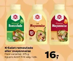 Kvickly K-Salat remoulade eller mayonnaise tilbud