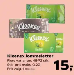 Kvickly Kleenex lommetørklæder tilbud