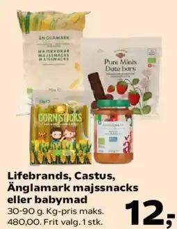 Kvickly Lifebrands, Castus, Änglamark majssnacks eller babymad tilbud