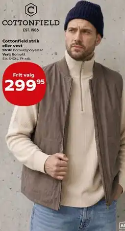 Kvickly Cottonfield strik eller vest tilbud