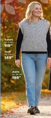 Kvickly T-shirt, Vest, Jeans tilbud