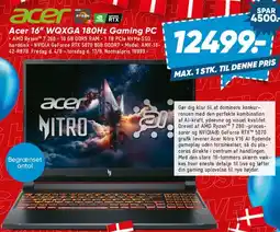 Bilka Acer Nitro 16 WQXGA 180Hz Gaming PC tilbud