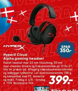 Bilka HyperX Cloud gaming headset tilbud