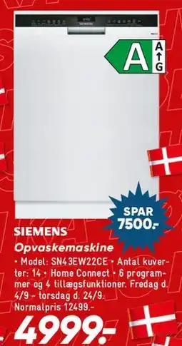 Bilka Siemens opvaskemaskine tilbud